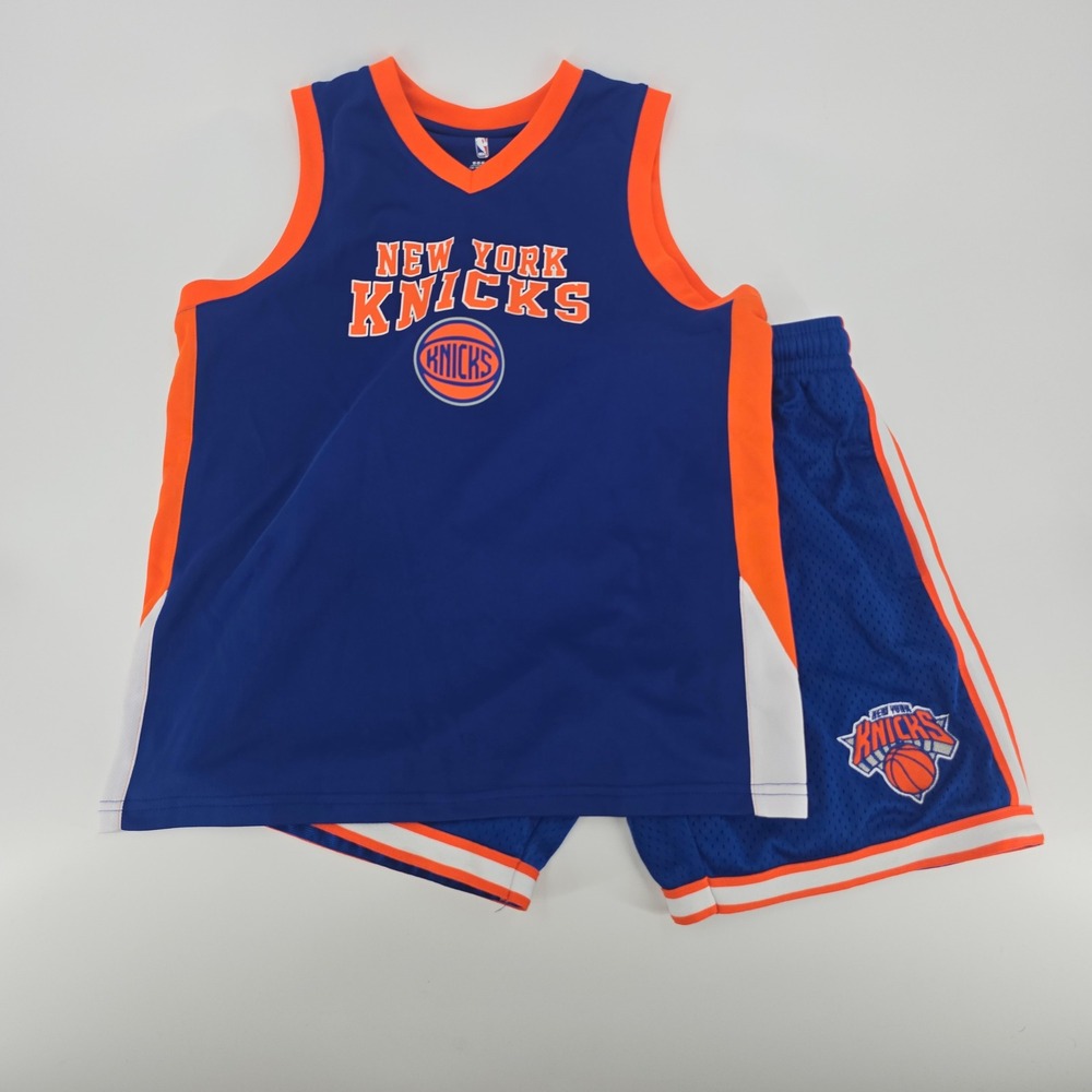 NBA New York Knicks Youth Basketball Jersey & Shorts Set Blue Orange Size 10/12